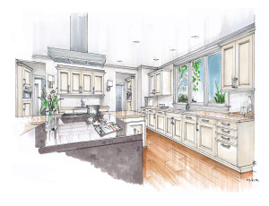 Custom Kitchen Rendering-Alliance Cabinets