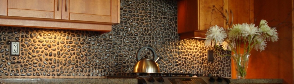 Pebble stone Backsplash